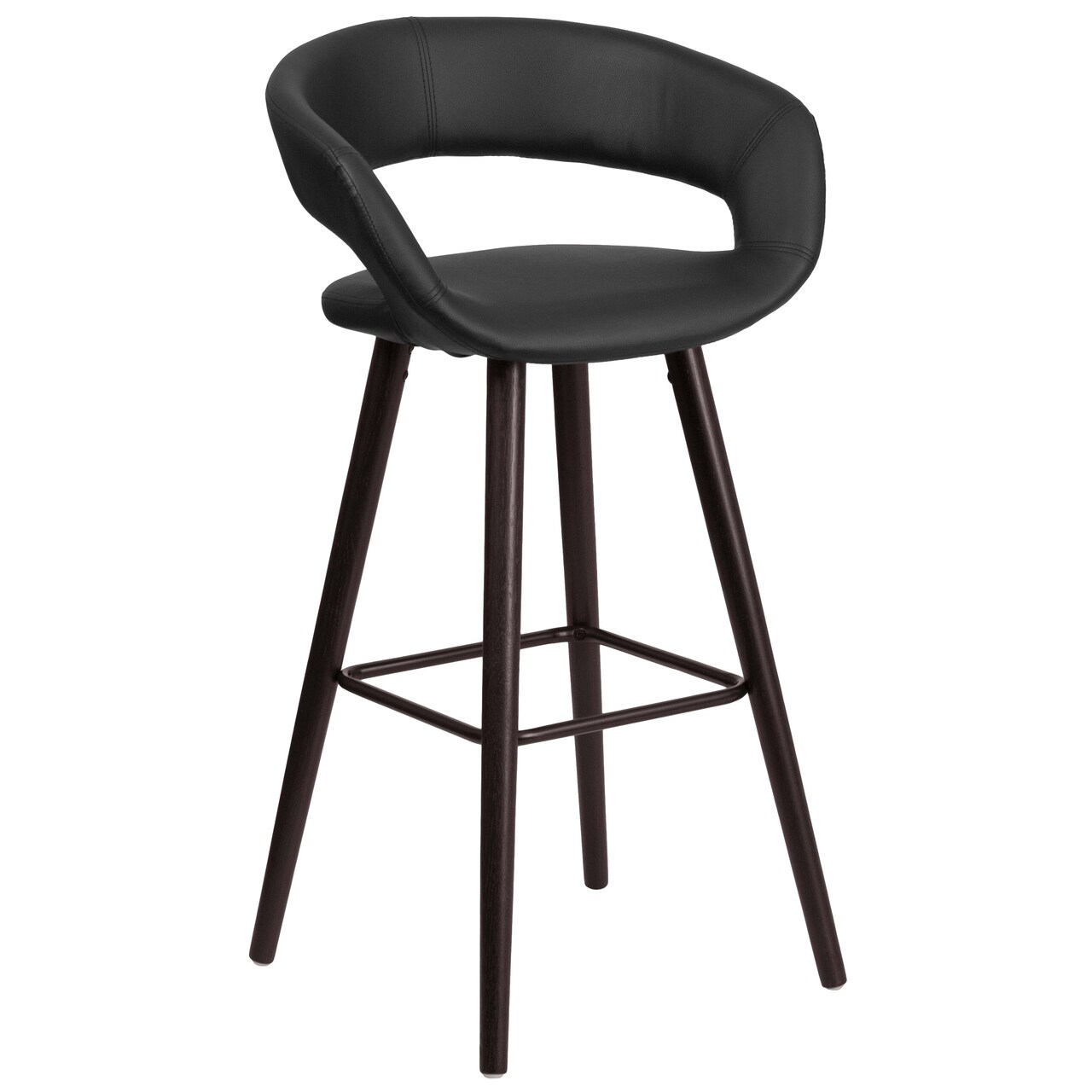 Merrick Lane Plath Wood Ultramodern Bar Counter Stool With Upholstered Seat